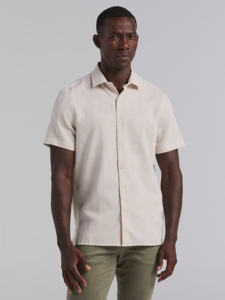 Cotton Linen Geo Jacquard Shirt