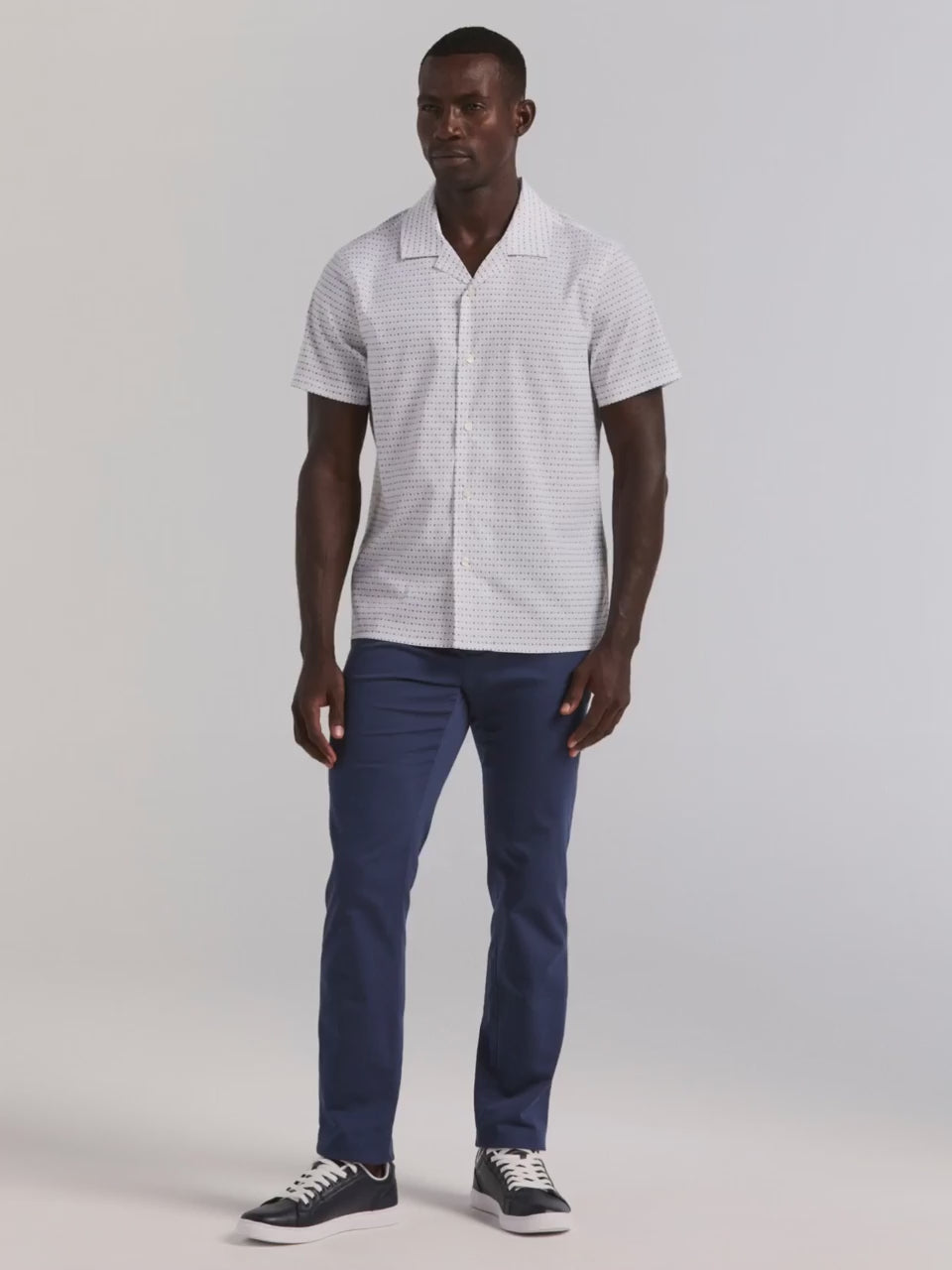 Hexagon Pop Print Camp Collar Shirt