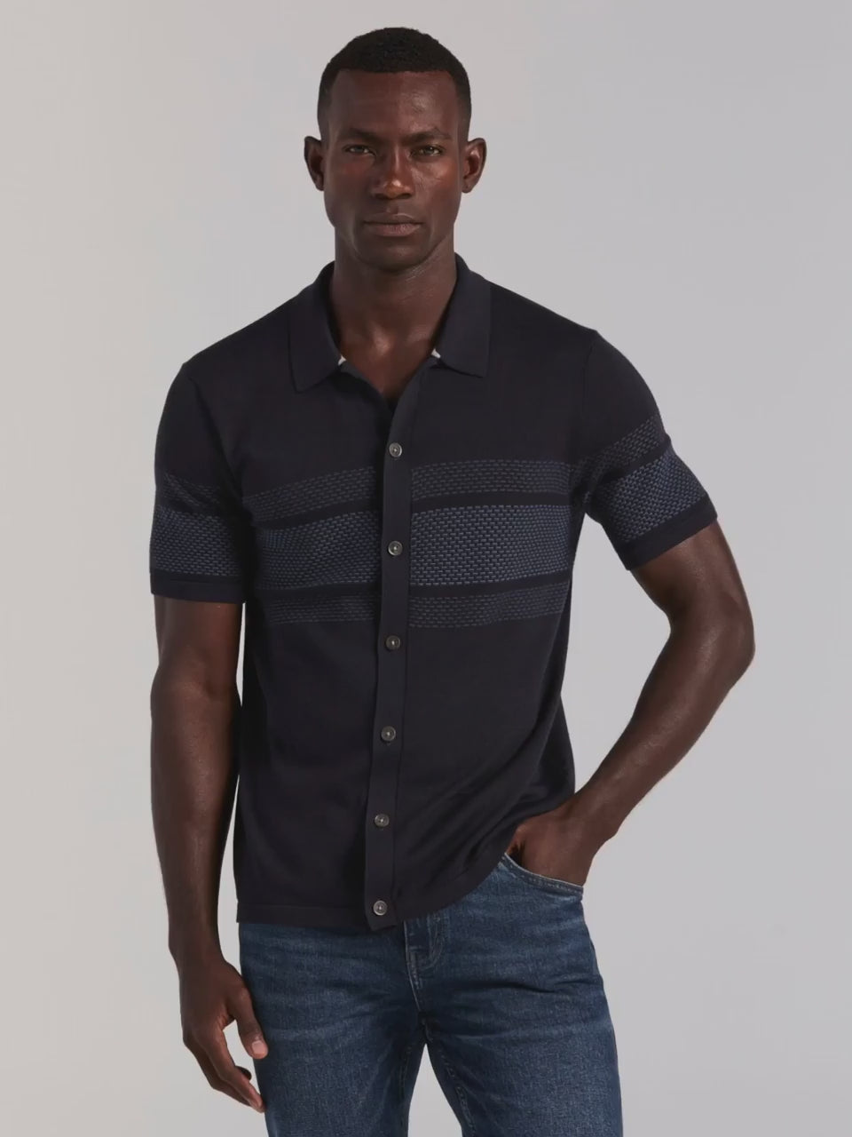Cotton Modal Textured Button Front Sweater