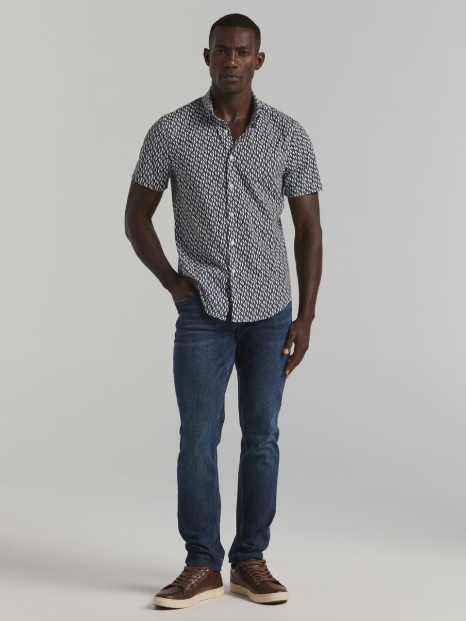 Slim Fit Wave Print Shirt