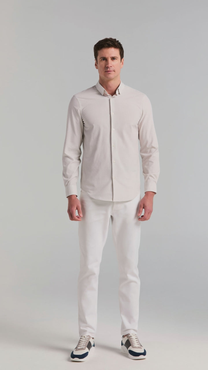 Slim Fit Total Stretch Stripe Dot Shirt