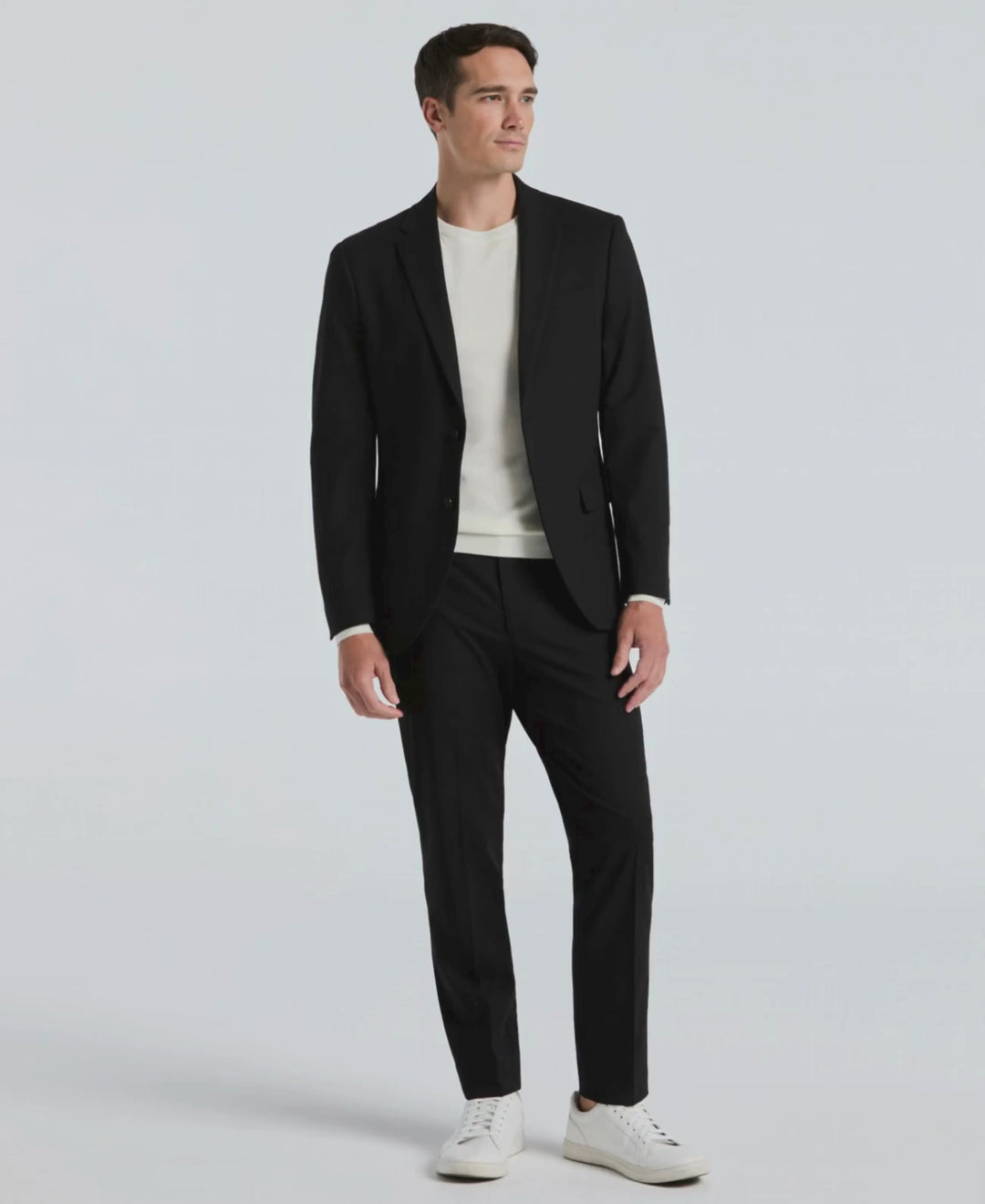 Video of a man wearing the Slim Fit Louis Suit Pant in the color Black