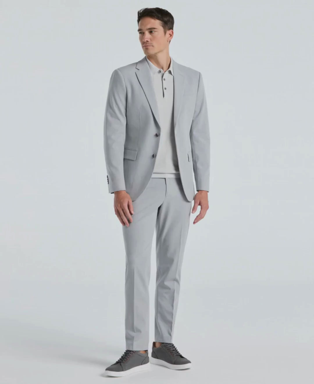 Video of a man wearing the Slim Fit Louis Suit Pant in the color Total Eclipse