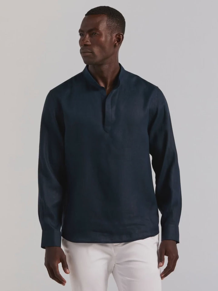 Solid Linen Popover Shirt