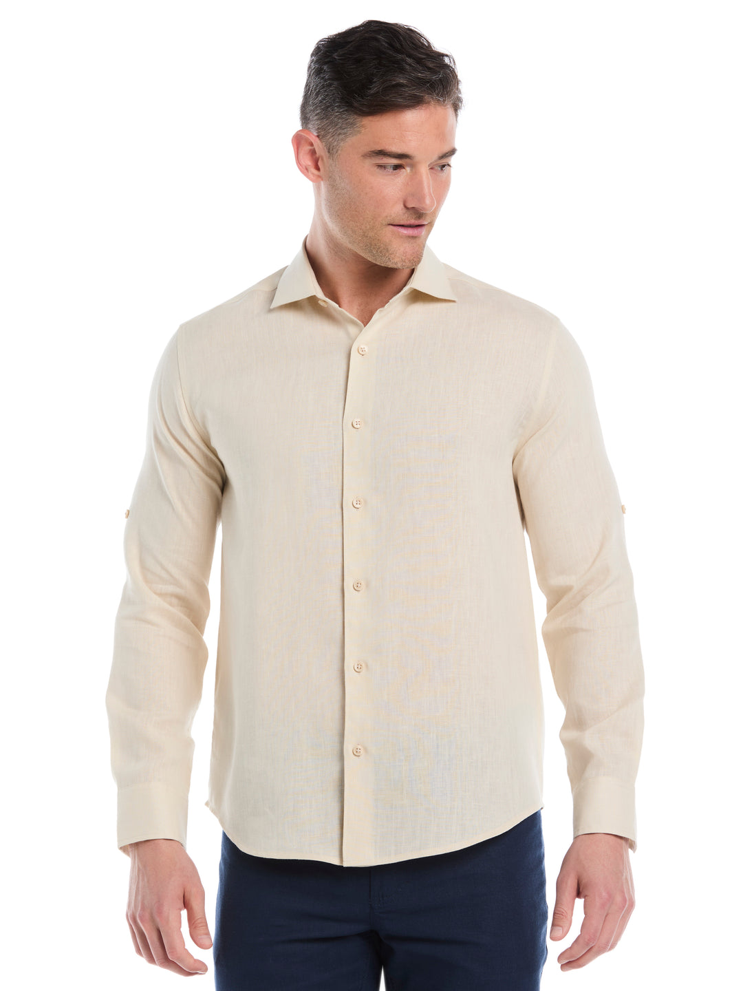 Linen Blend Wrinkle-Resistant Shirt (Summer Sand) 