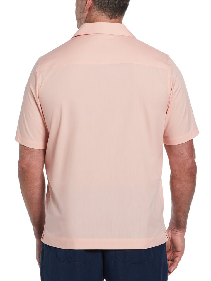 Big & Tall Poplin Guayabera Shirt (Coral Cloud) 
