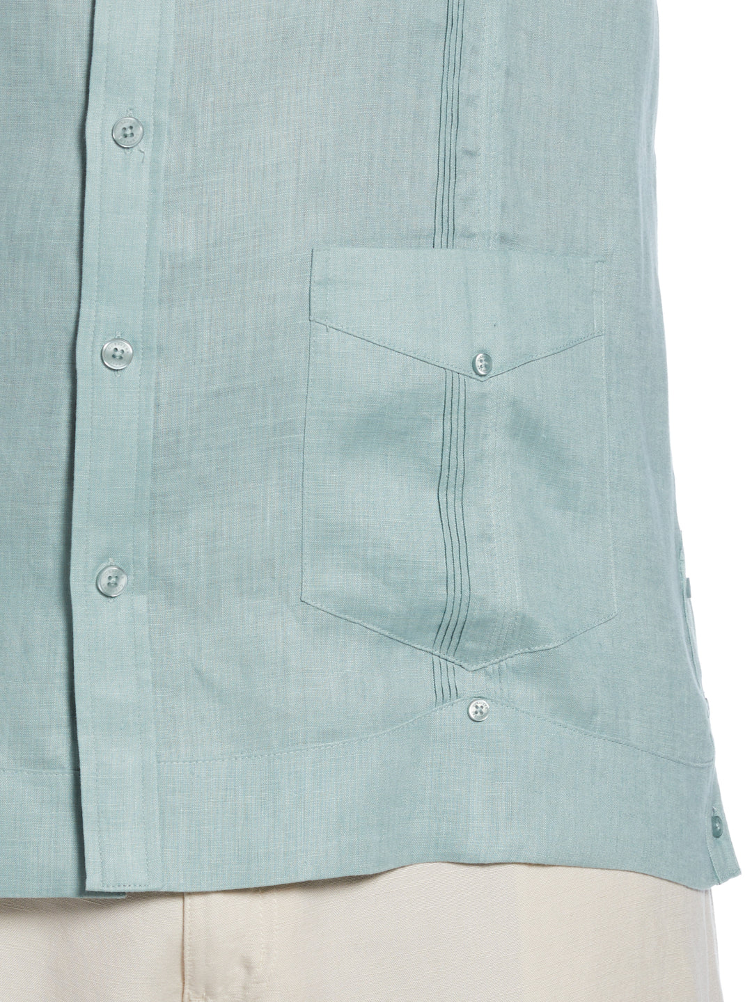 Big & Tall Linen Guayabera Shirt (Blue Surf) 