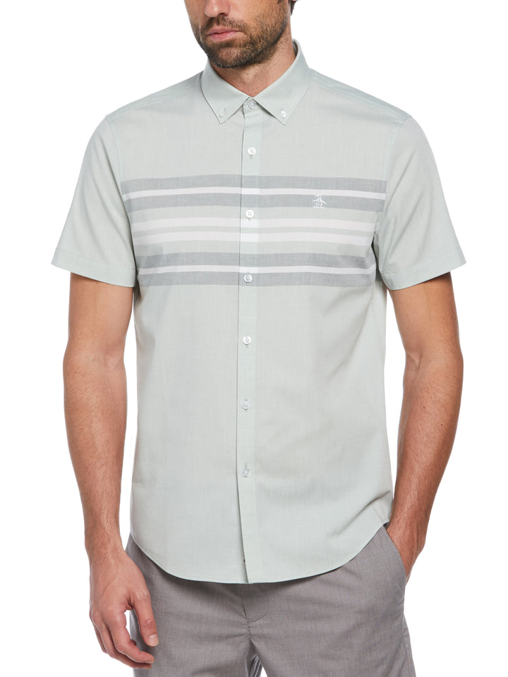 Poplin Chest Stripe Shirt (Silt Green) 