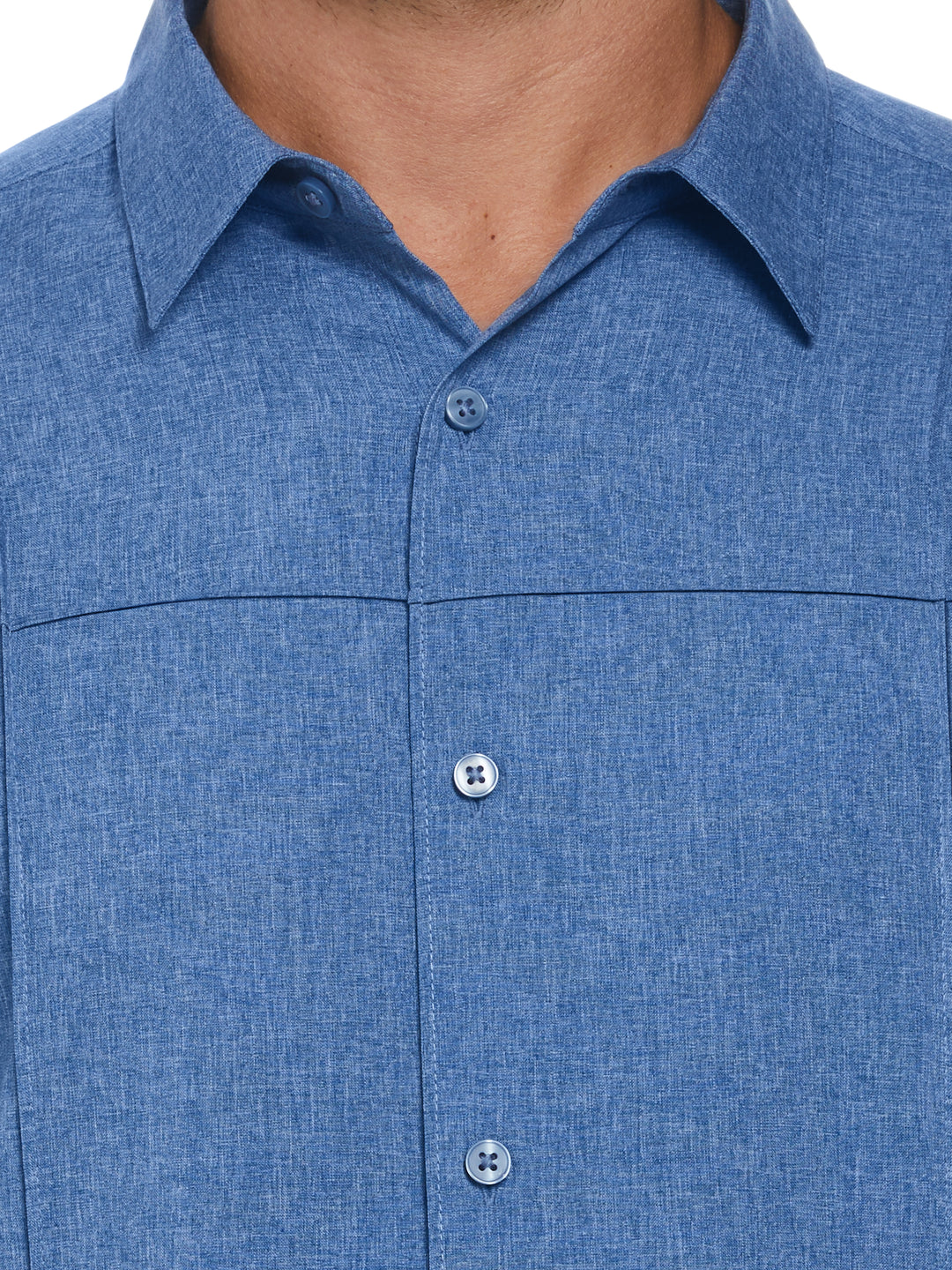 Two-Tone Cross Tuck Chambray Shirt (Blueberry Pancake) 