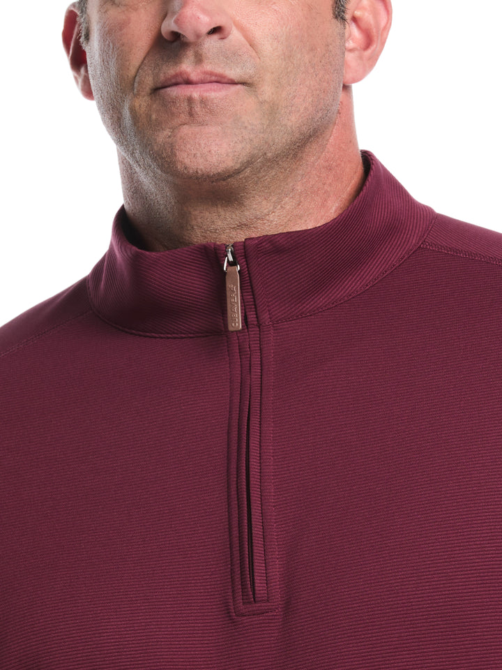 Big & Tall 1/4 Zip Long Sleeve Sweater (Windsor Wine) 