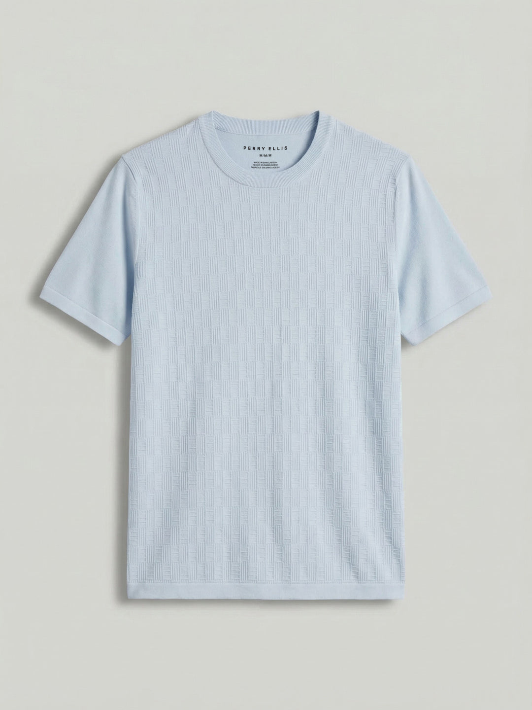 Short Sleeve Geo Texture Crew Sweater (Kentucky Blue) 