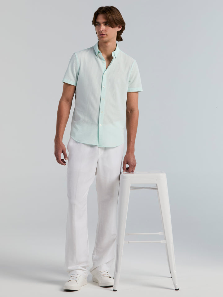 Straight Leg Pull-On Drawstring Pant (Bright White) 
