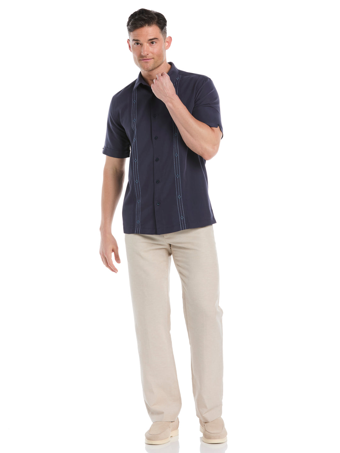Embroidered Panel Shirt (Mood Indigo) 
