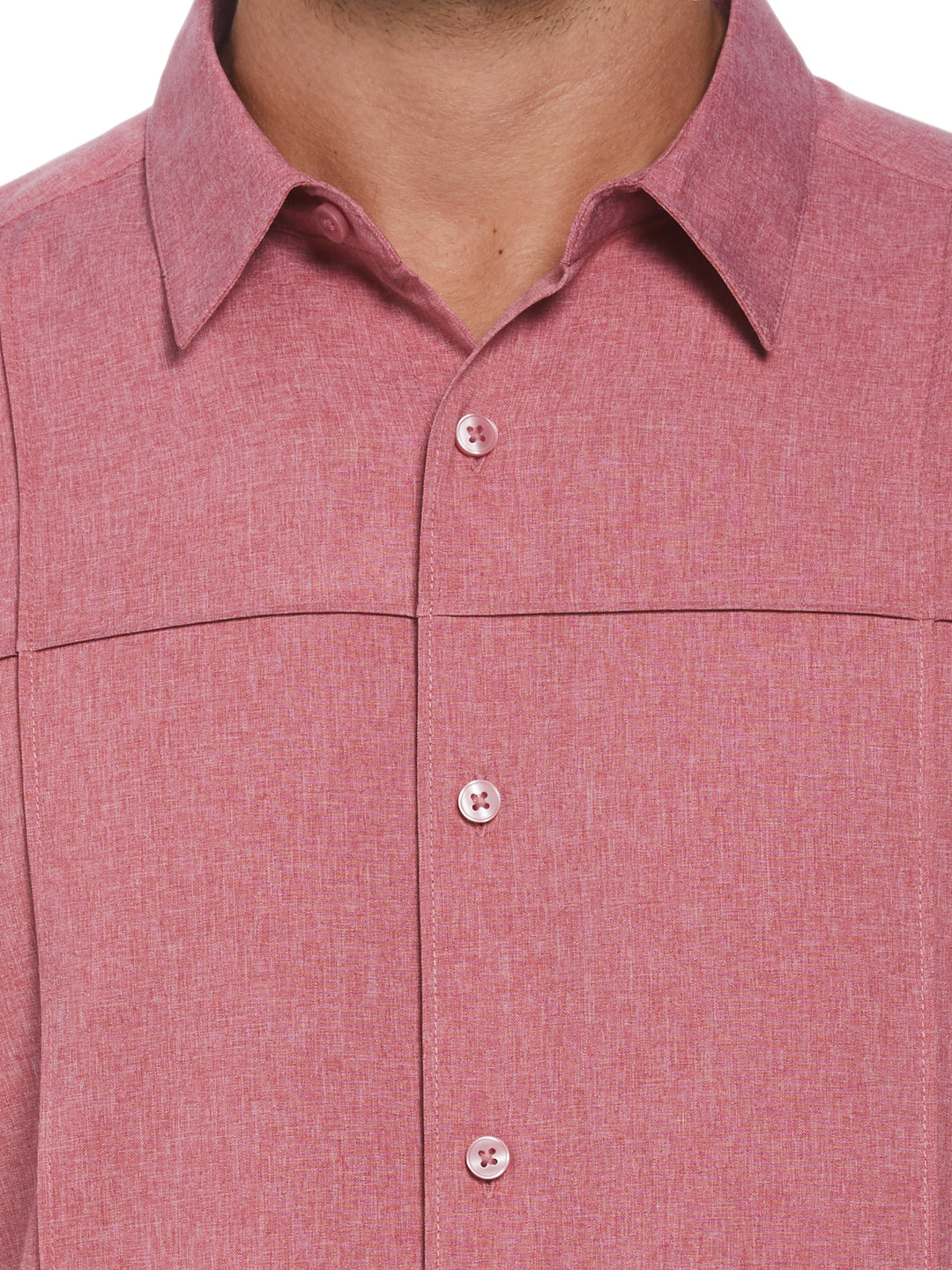 Two-Tone Cross Tuck Chambray Shirt (Holly Berry) 