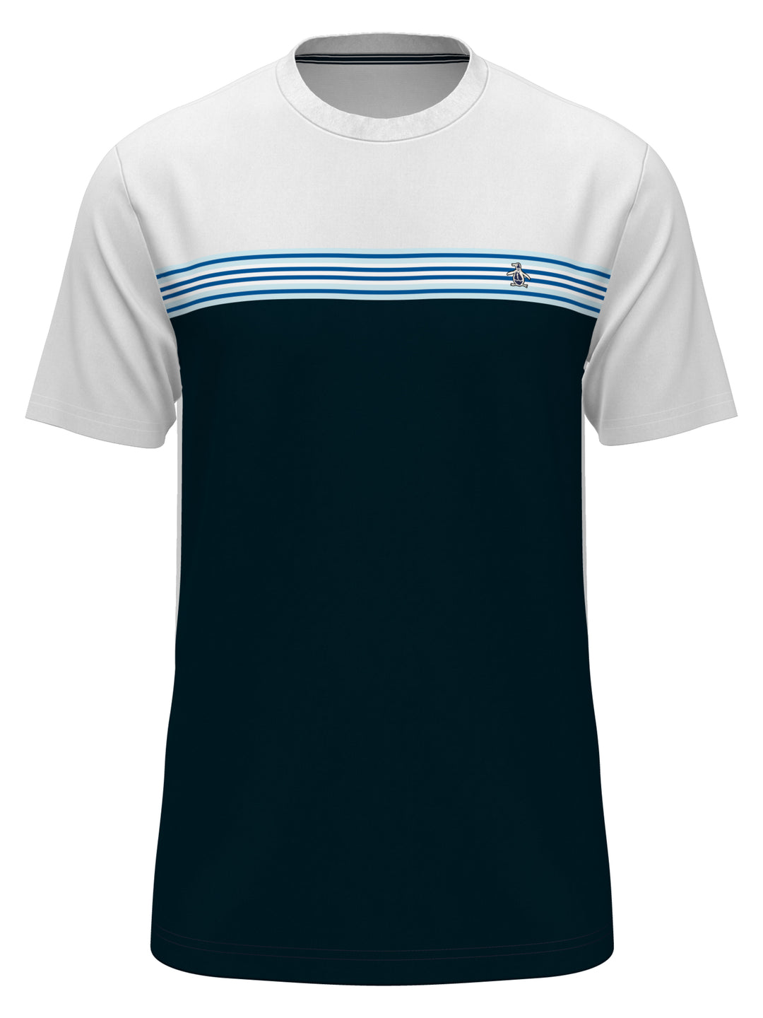 Color Block Chest Tape Fashion Tee (Bright White) 