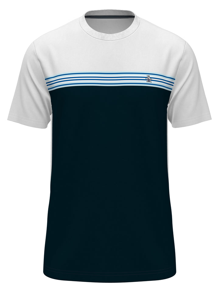 Color Block Chest Tape Fashion Tee (Bright White) 