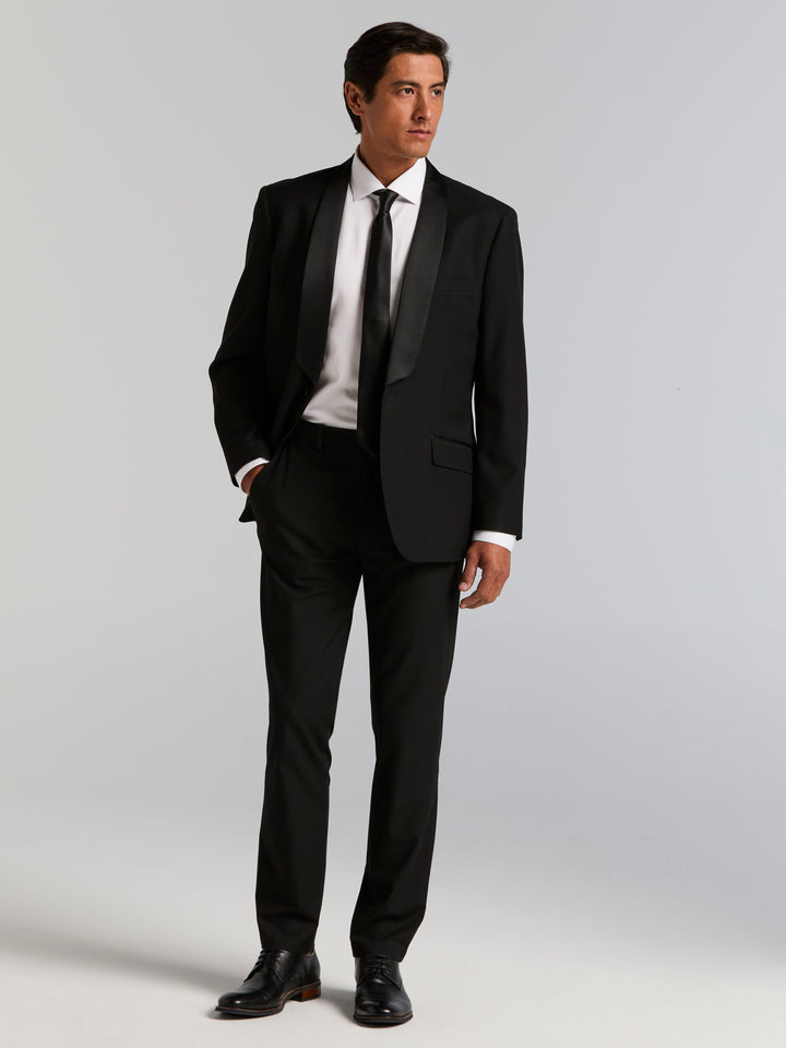 Slim Fit Tuxedo Jacket (Black) 