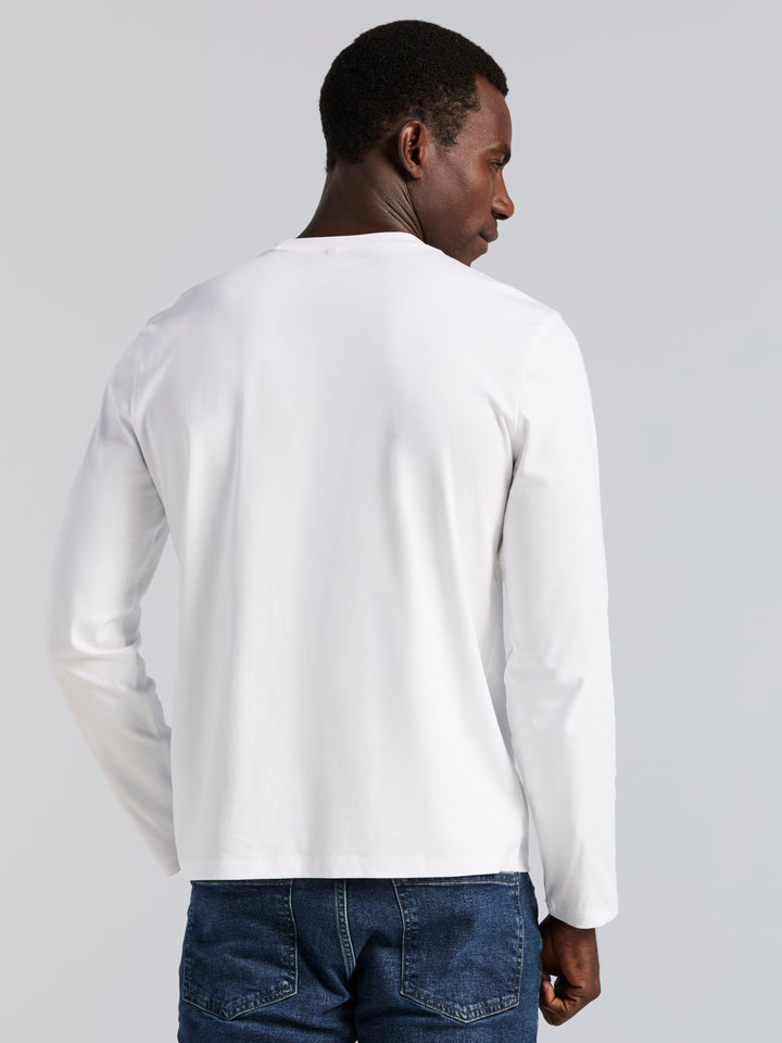 Interlock Crew Neck Long Sleeve Tee (Bright White) 