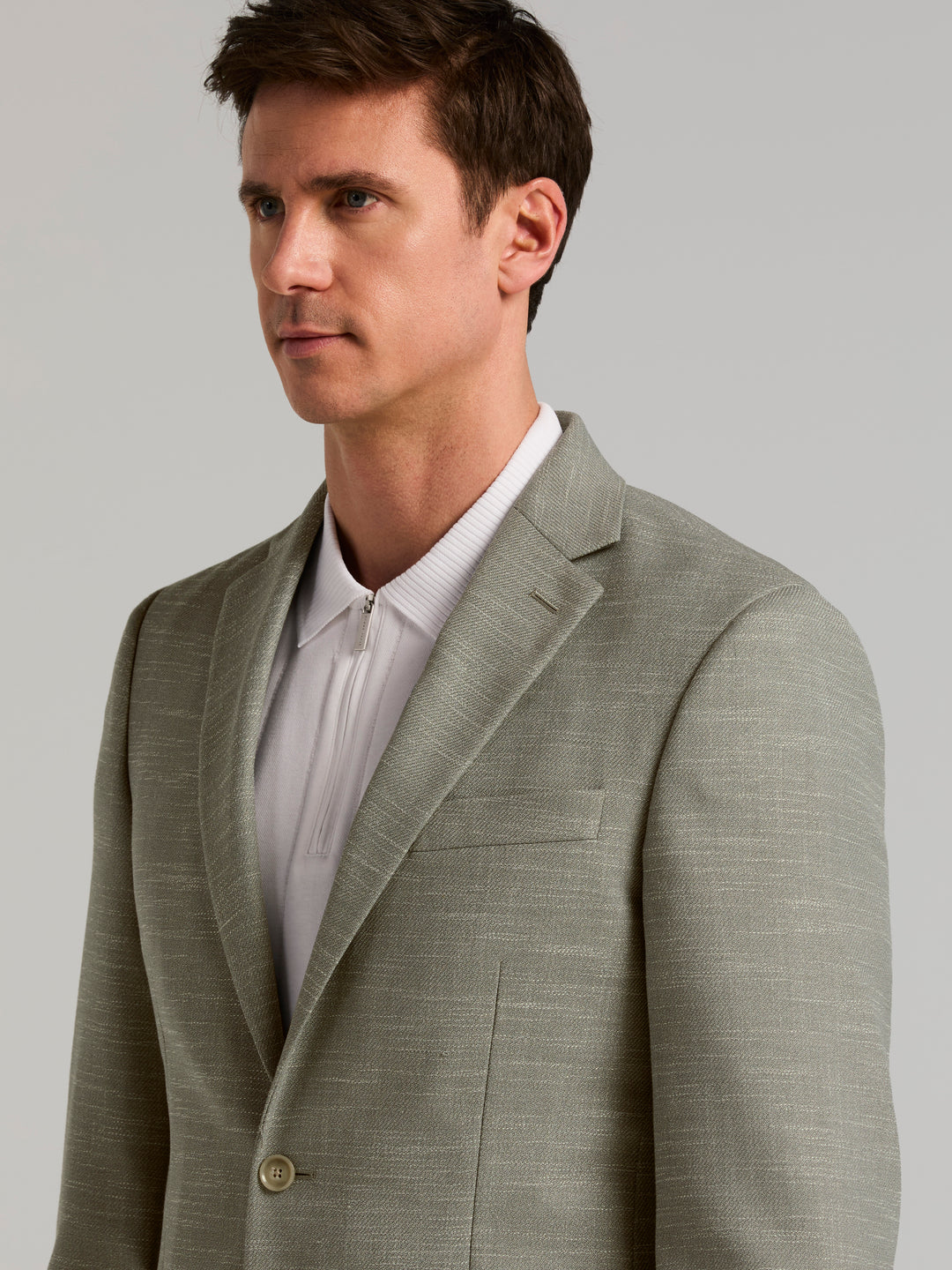 Slim Fit Textured Sport Coat (Light Green) 