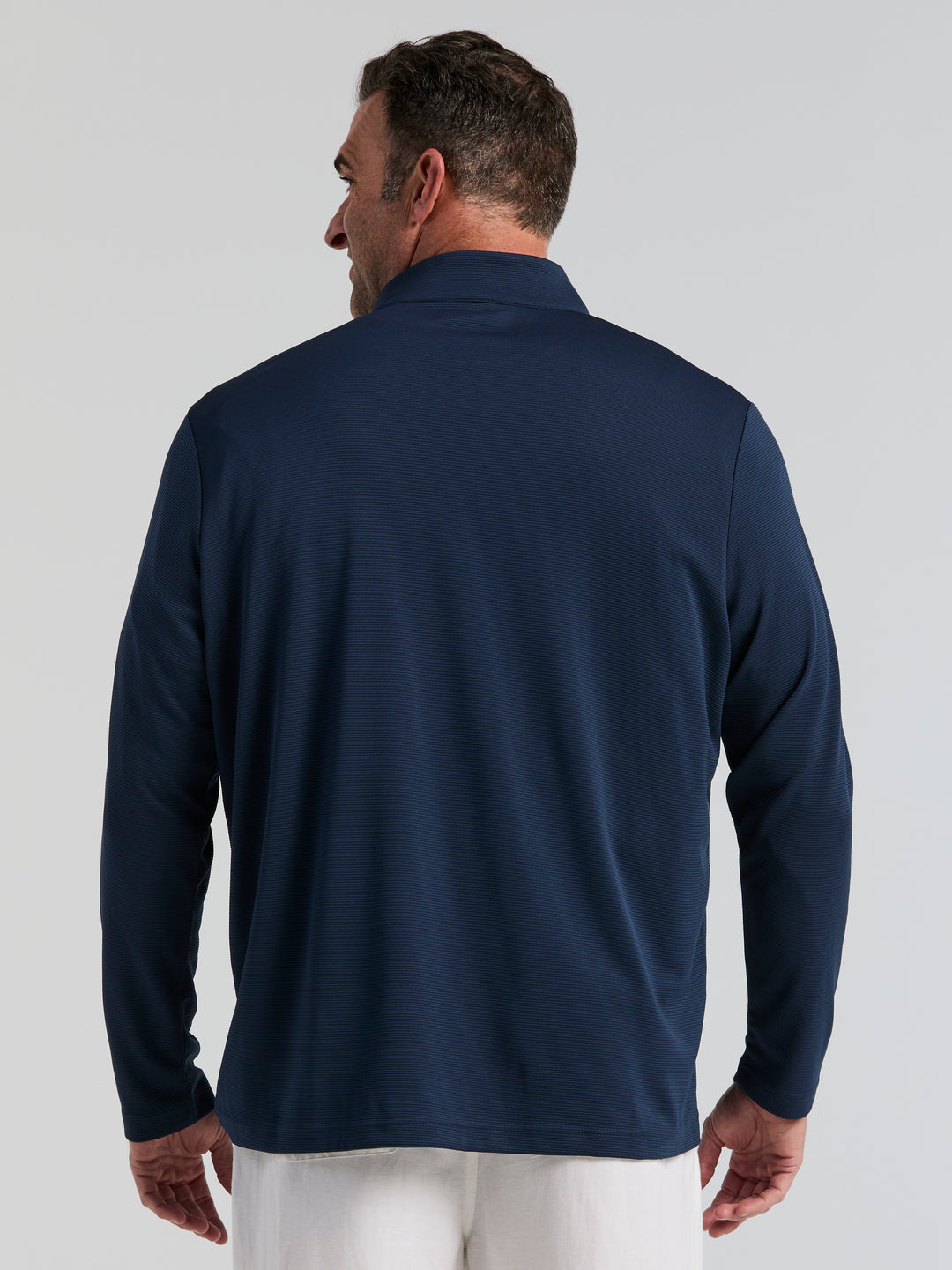 Big & Tall 1/4 Zip Long Sleeve Sweater (Dress Blues) 