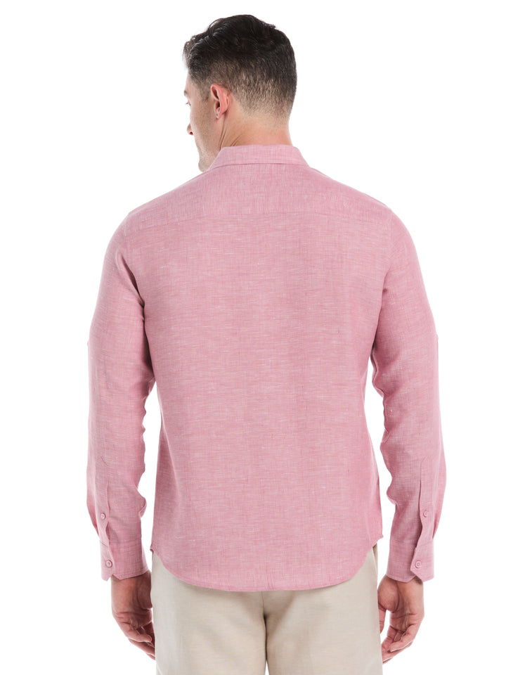 Linen Blend Wrinkle-Resistant Shirt (Mauvewood) 