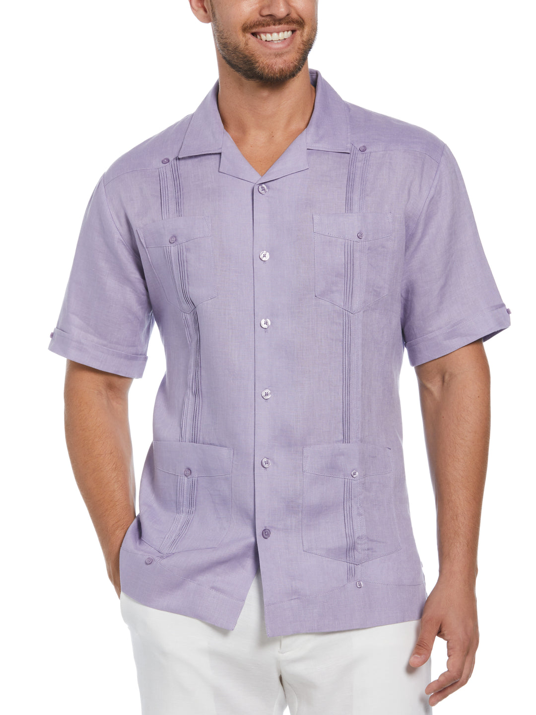 Linen Guayabera Shirt (Heirloom Lilac) 