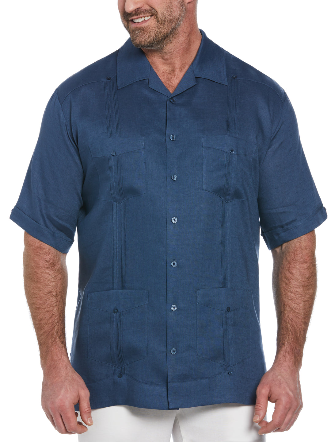 Linen Guayabera Shirt (Ensign Blue) 