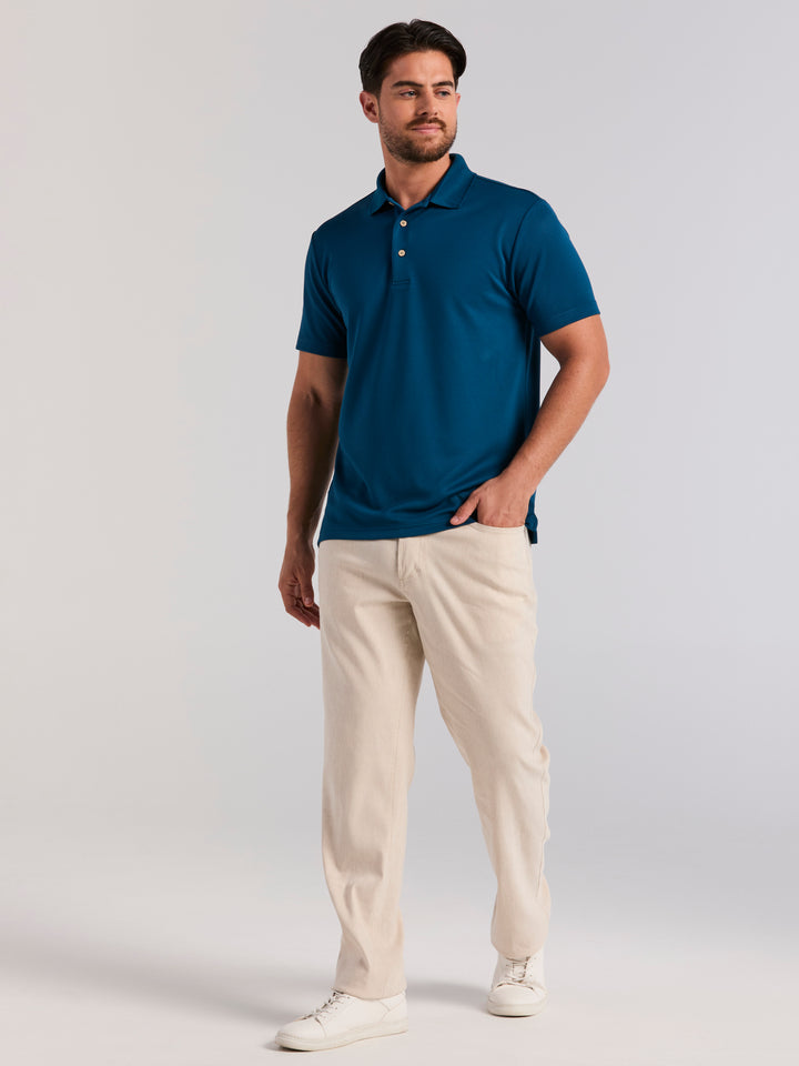 Wicking Ottoman Golf Polo Shirt (Sailor Blue) 