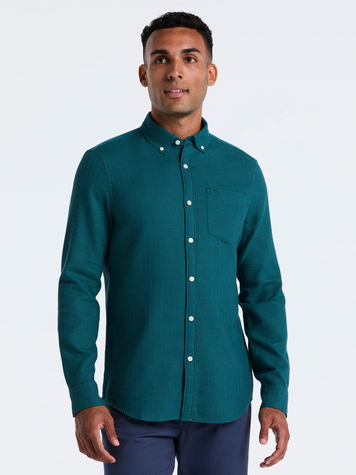 Cotton Waffle Solid Shirt (Reflecting Pond) 