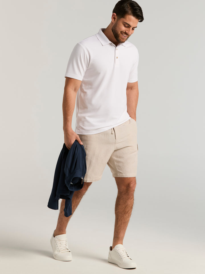 Linen Blend 8" Cargo Short (Island Fossil) 