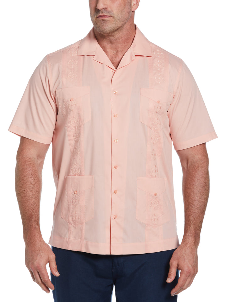 Big & Tall Poplin Guayabera Shirt (Coral Cloud) 