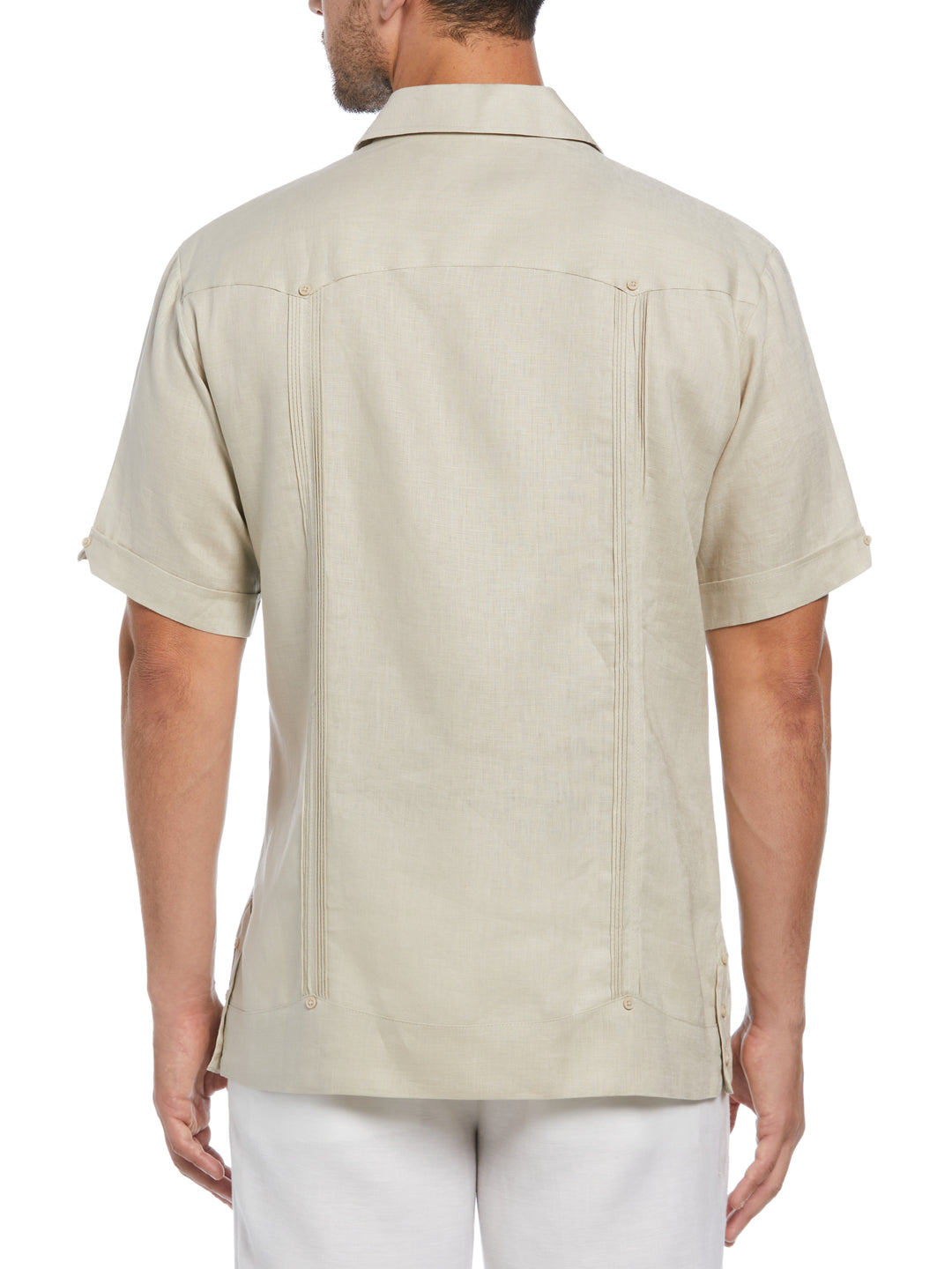 Linen Short Sleeve Guayabera Shirt (Natural Linen) 