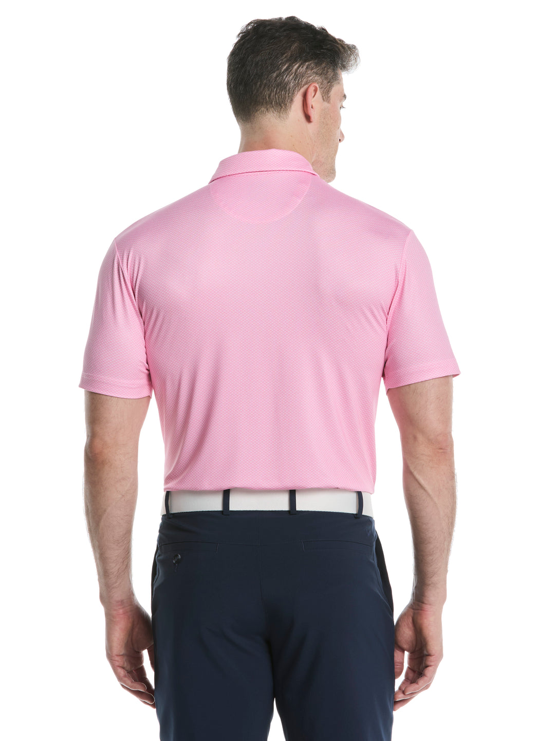 Heather Geo Print Golf Polo (Sea Pink) 