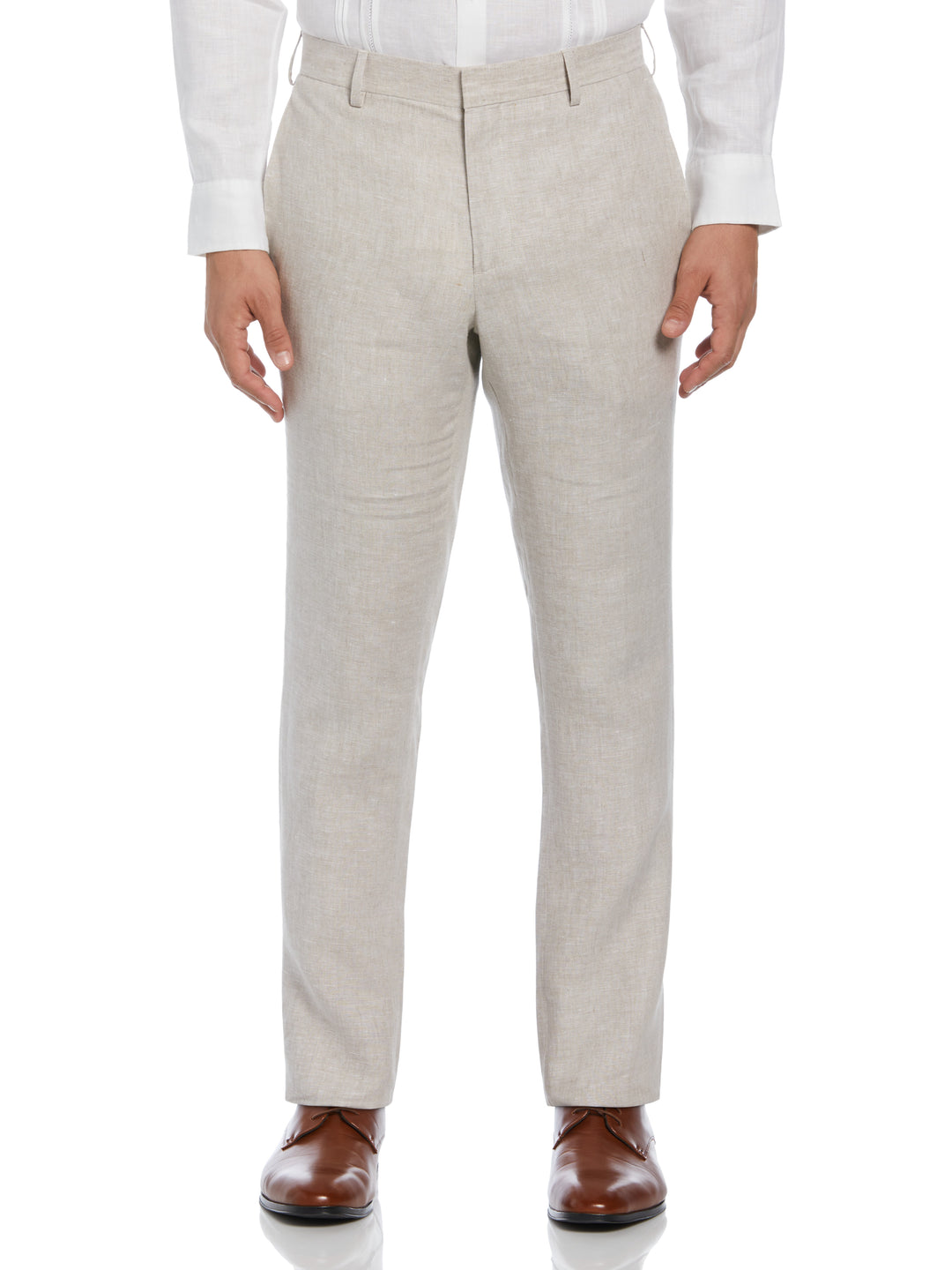BIG & TALL DELAVE LINEN FLAT FRONT PANT (Natural Linen) 
