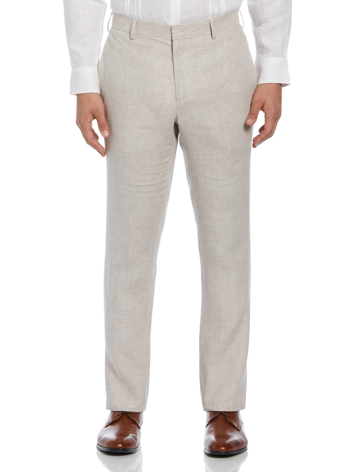 BIG & TALL DELAVE LINEN FLAT FRONT PANT (Natural Linen) 