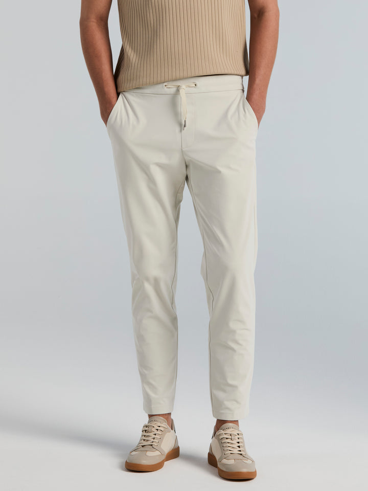 Slim Tapered Tricot Drawstring Pants (Silver Birch) 
