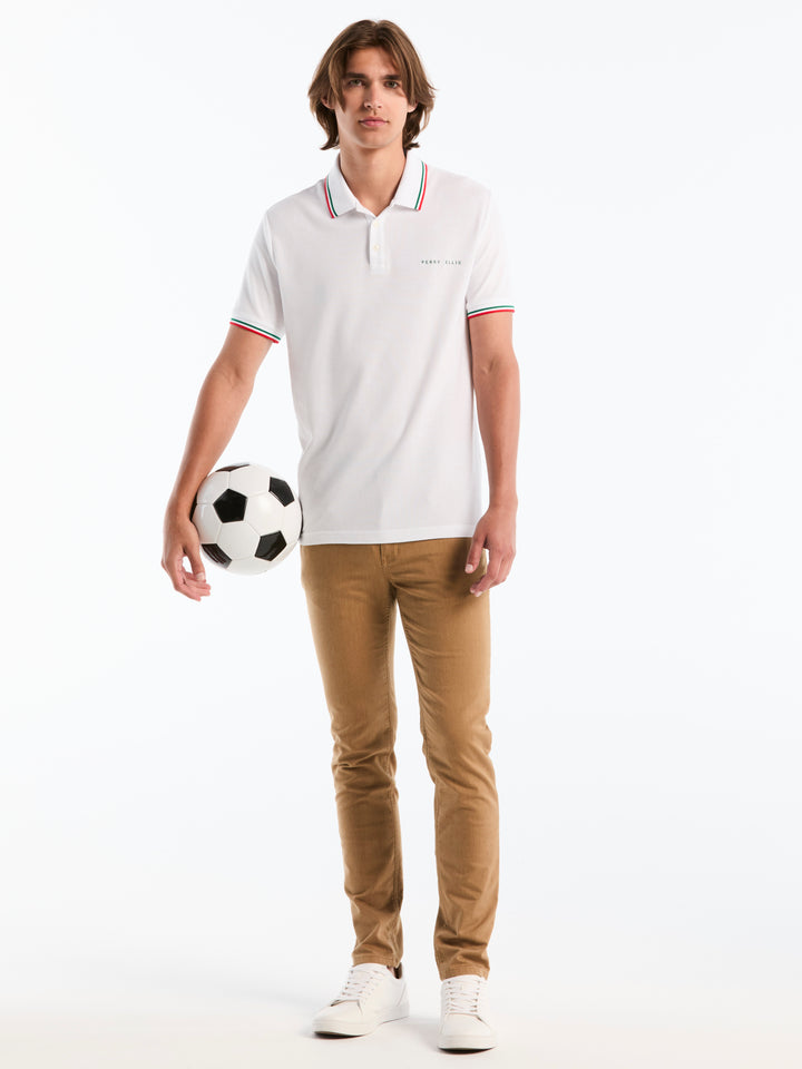 Pique Cotton Polo Shirt Mexico Edition (Bright White) 