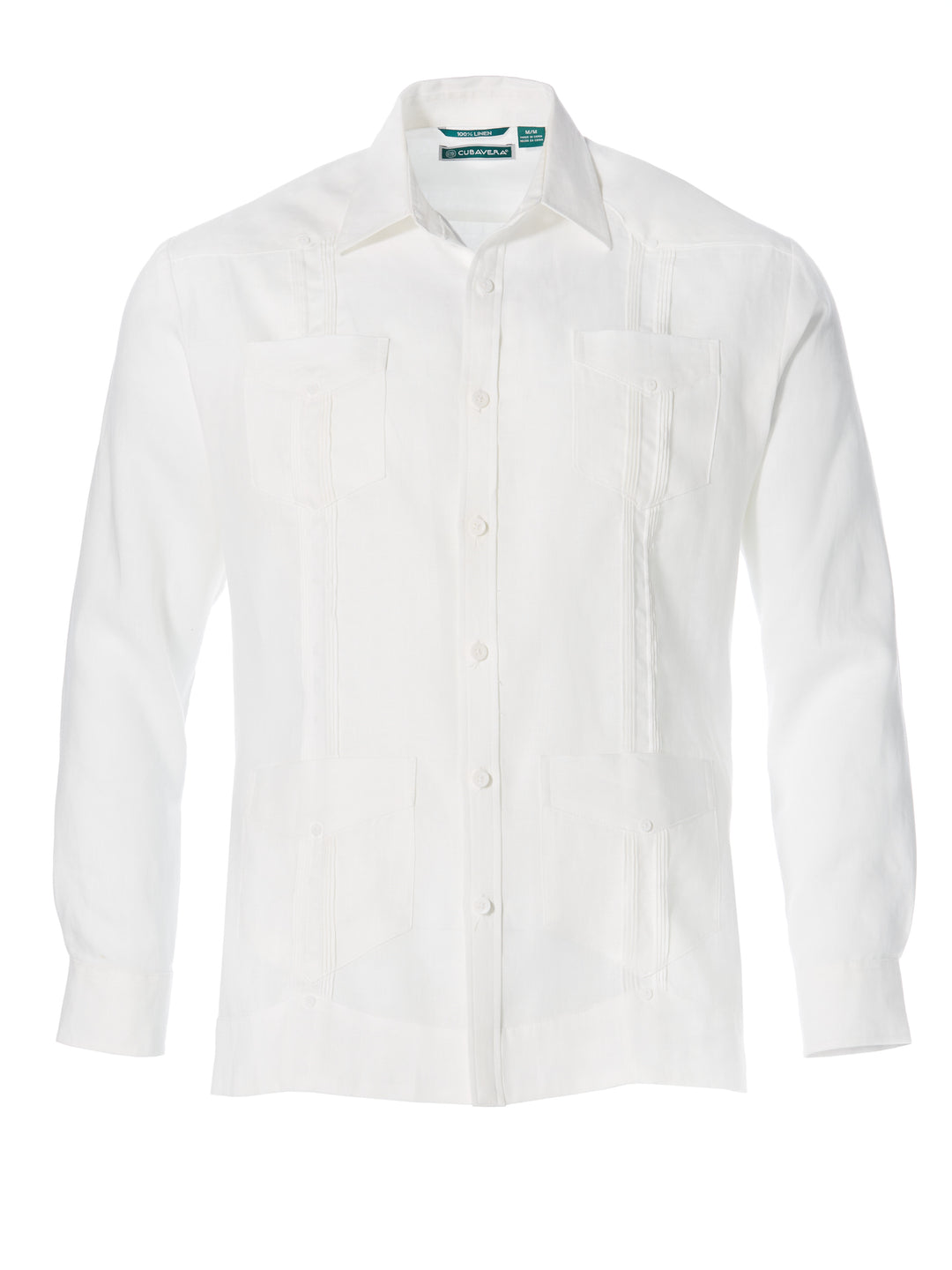 Linen Guayabera Shirt (Bright White) 