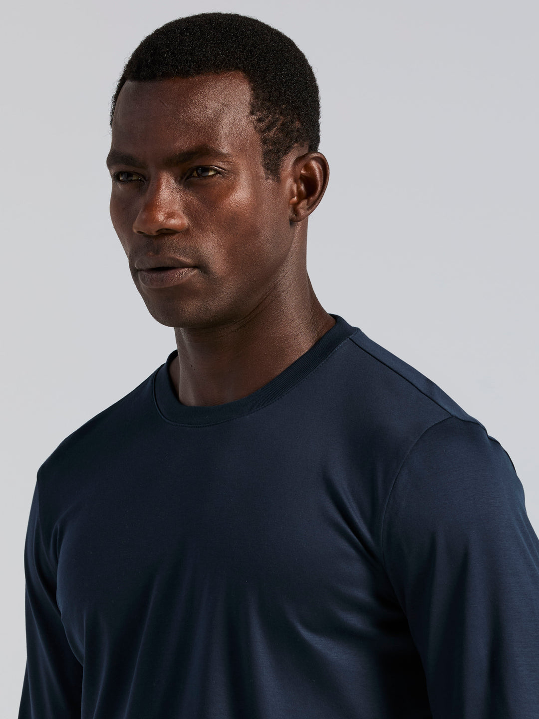 Interlock Crew Neck Long Sleeve Tee (Dark Sapphire) 