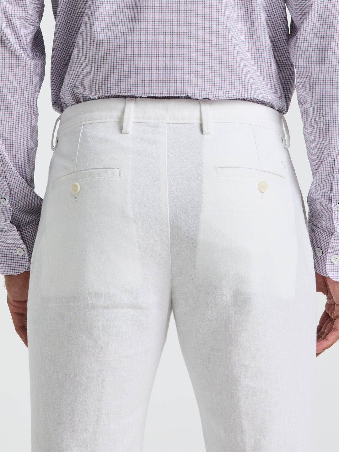 Linen Slim Fit Chino Pants (Bright White) 