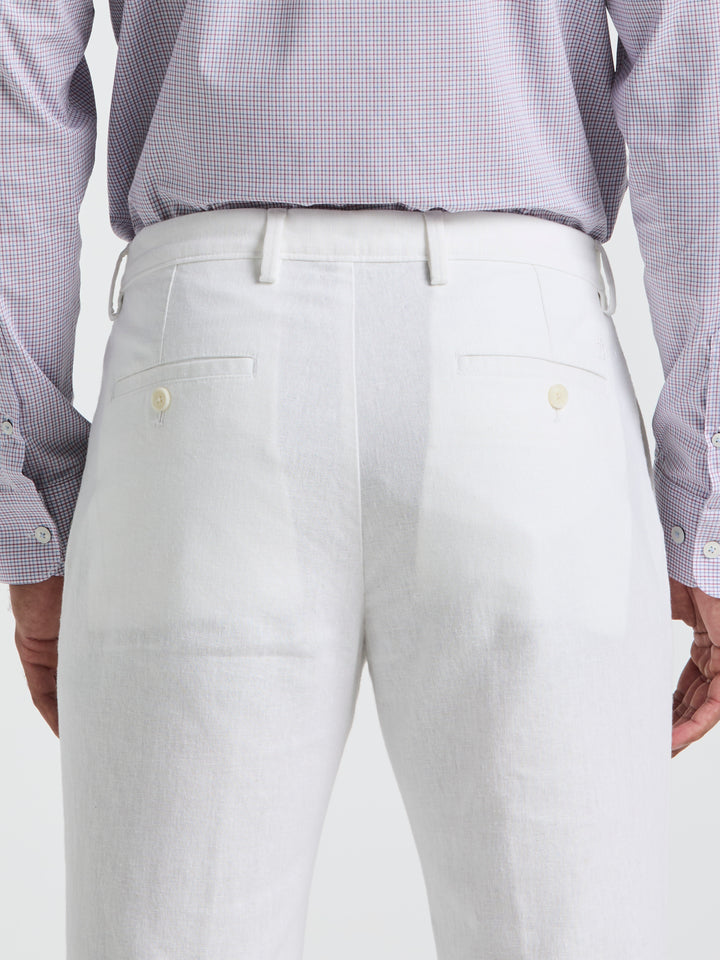 Linen Slim Fit Chino Pants (Bright White) 