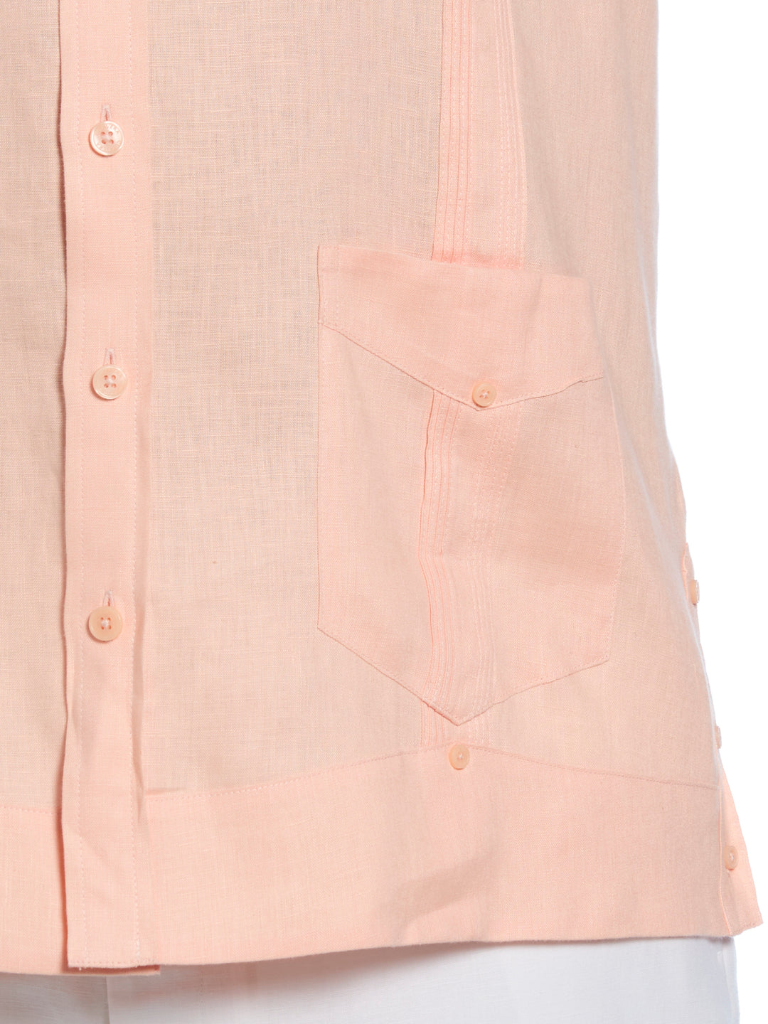 Big & Tall Linen Guayabera Shirt (Peach Parfait) 