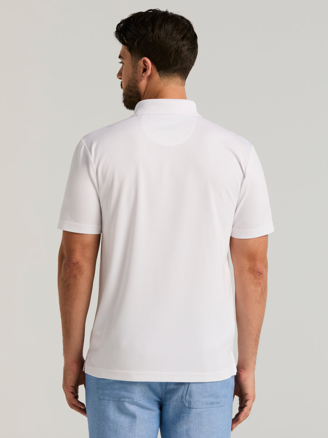 Wicking Ottoman Golf Polo Shirt (Bright White) 