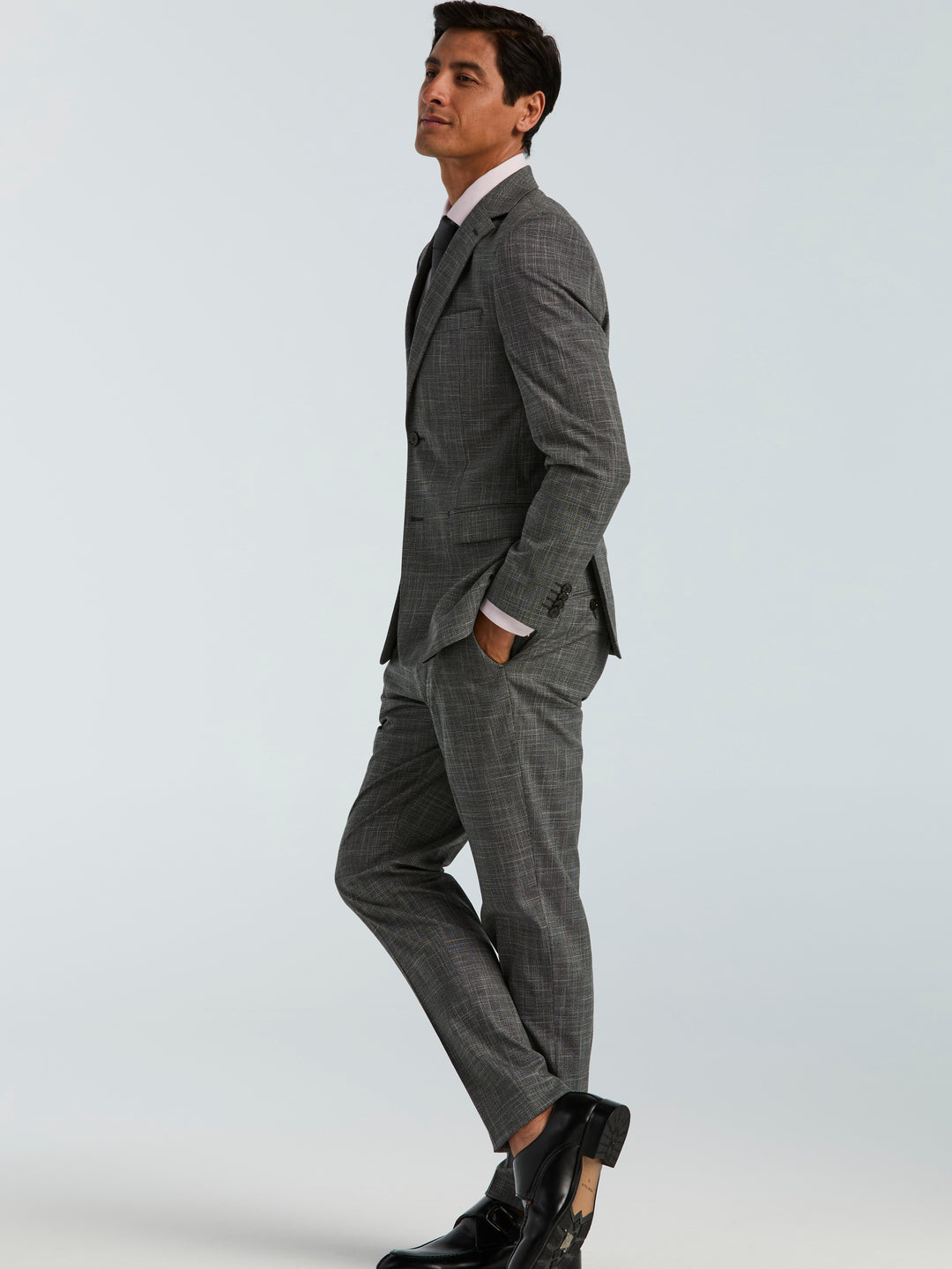 Skinny-Fit Houndstooth Suit Pant (Black/White) 