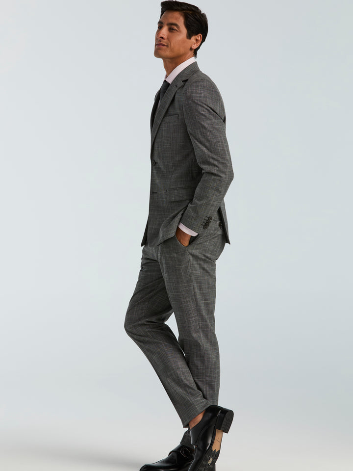 Skinny-Fit Houndstooth Suit Pant (Black/White) 