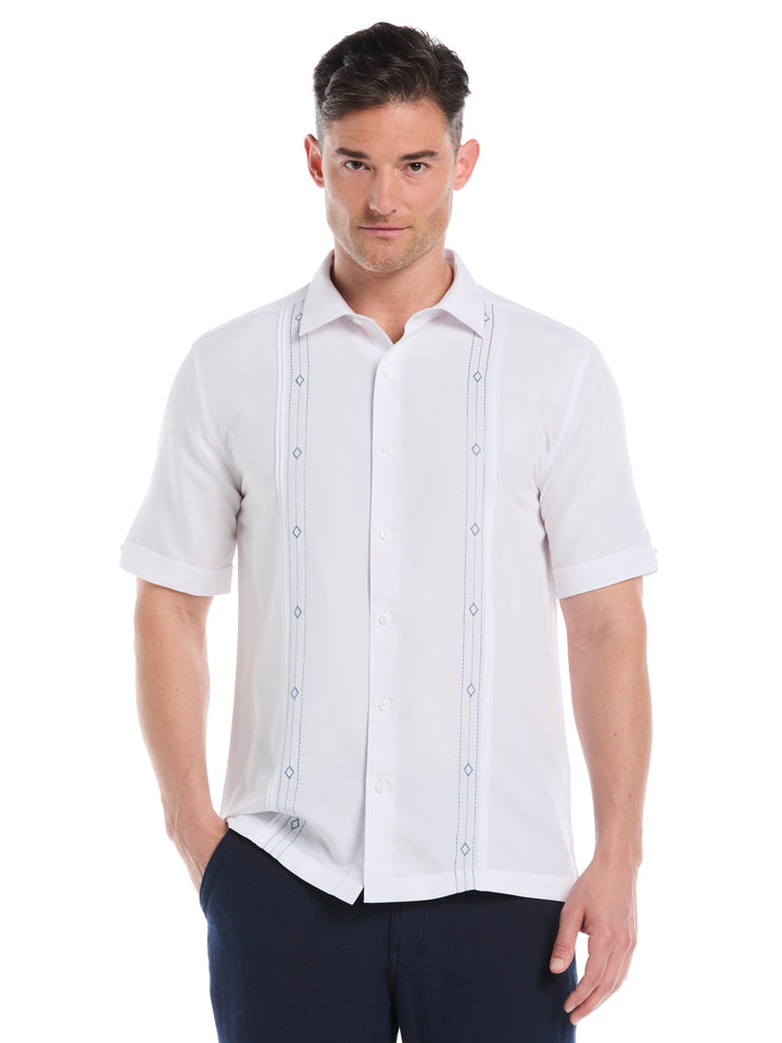 Embroidered Panel Shirt (Brilliant White) 