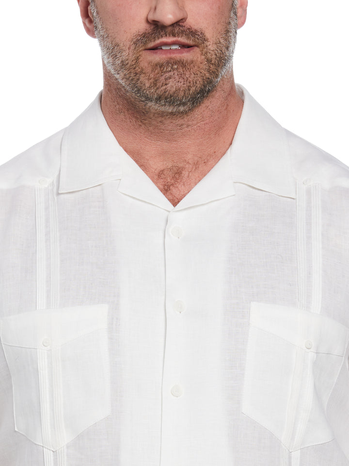 Linen Guayabera Shirt (Bright White) 