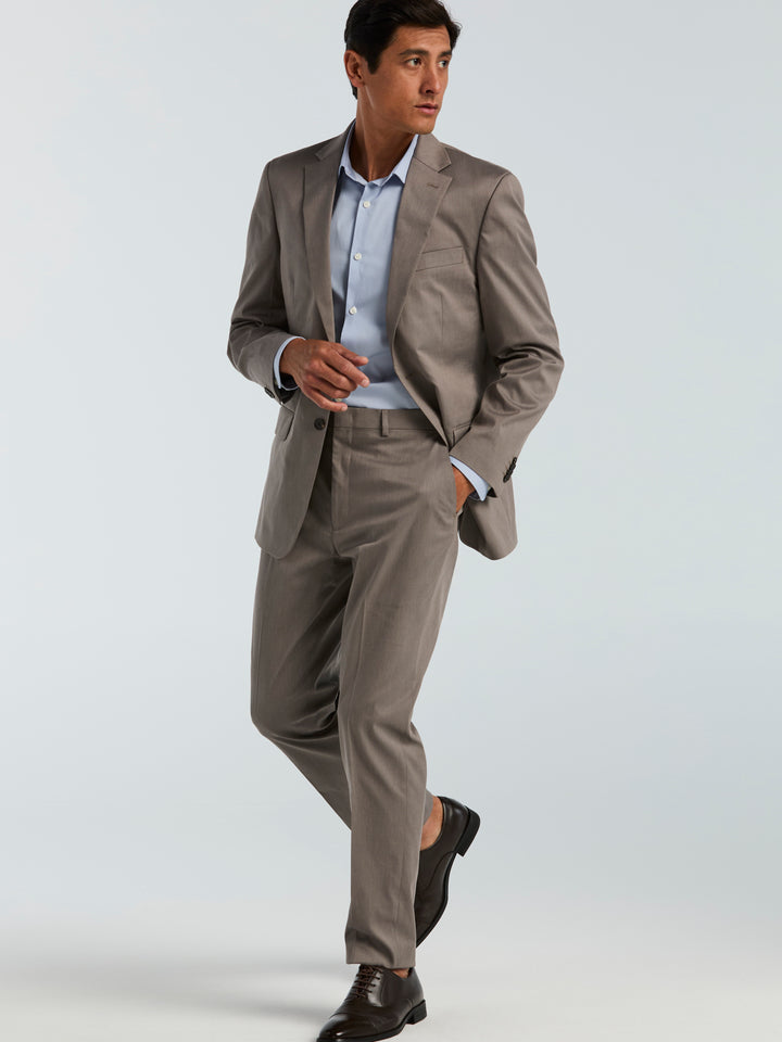 Men's Textured Suit Pant - Slim Fit (Light Brown) 