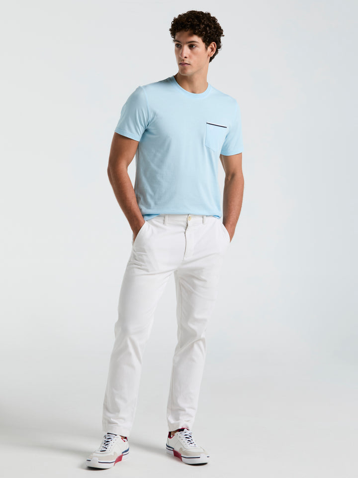 Jersey Earl Tape Tipped Pocket Tee (Crystal Blue) 