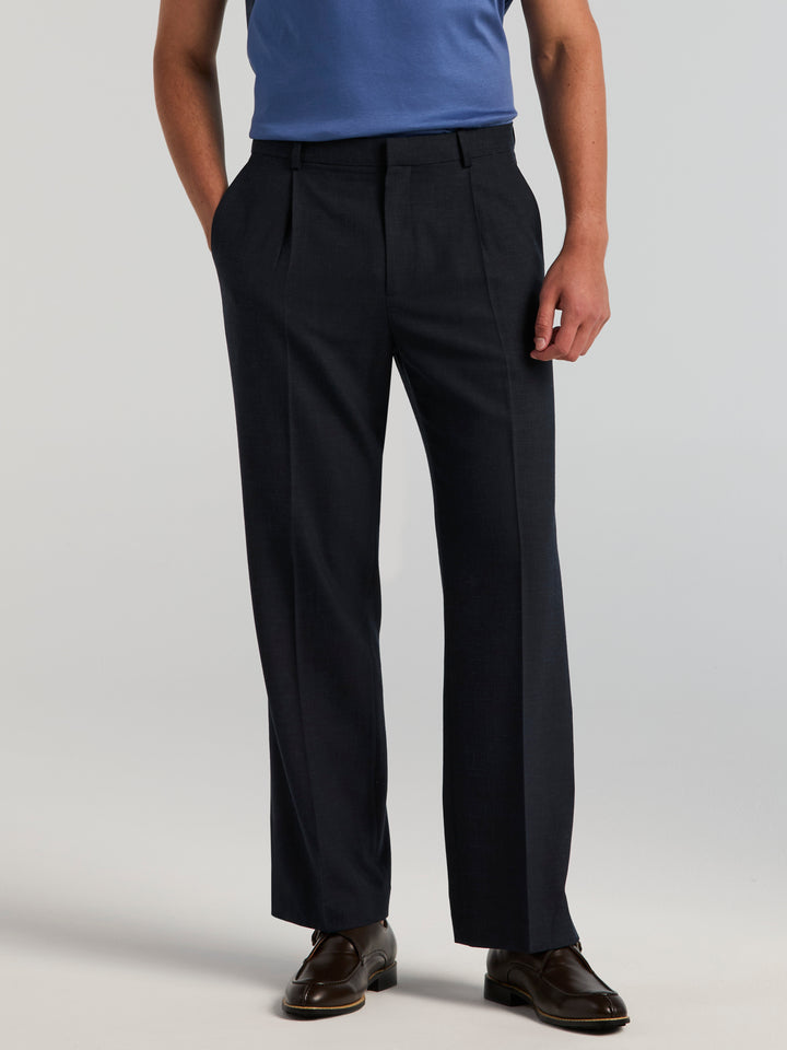 Classic Pleated Suit Pants (Dark Sapphire) 